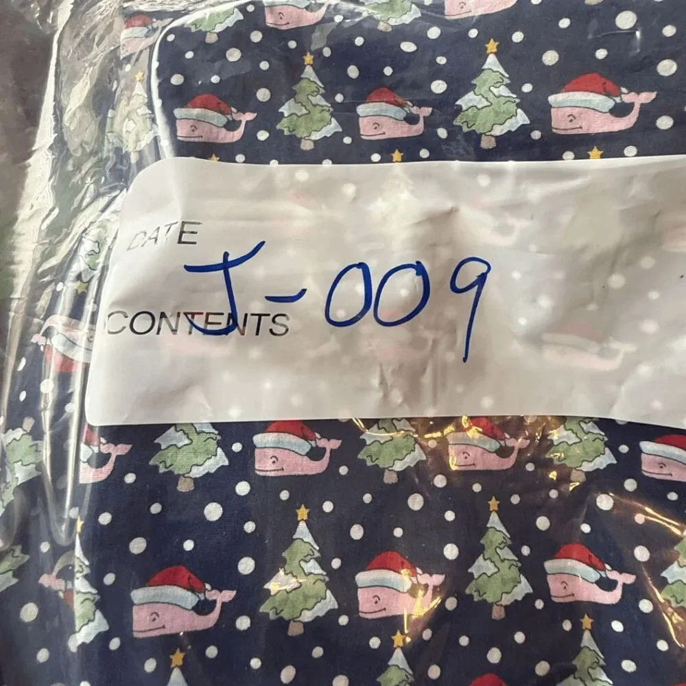 Vineyard Vines Men's Christmas Santa Whale Drawstring Lounge PJ Pants Blue Small
